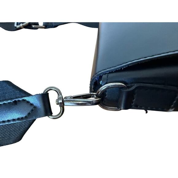 Claudia Canova Faux Leather Black Crossbody Bag with Adjustable Strap - Picture 5 of 9